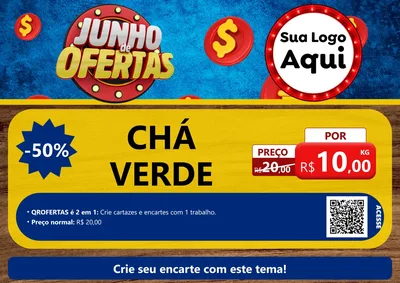 Modelo de Cartaz para Cartaz A4 Horizontal com o tema Junho de Ofertas para Produtos Naturais