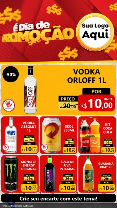 Modelo de Rede Social para Stories com o tema É Dia De Promoção para Distribuidora de bebidas