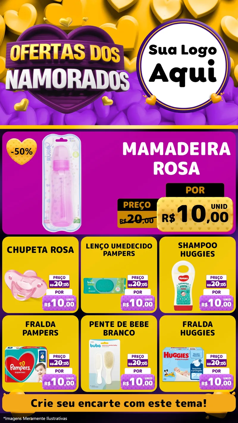 Modelo de Rede Social para Stories com o tema Oferta Dos Namorados para Bebês