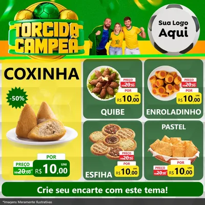 Modelo de Rede Social para Feed Facebook com o tema Torcida Campeã - Copa para Salgadaria