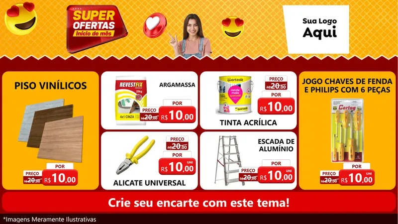 Modelo de TV para TV Horizontal com o tema Super Ofertas Inicio De mês para Material para Construção