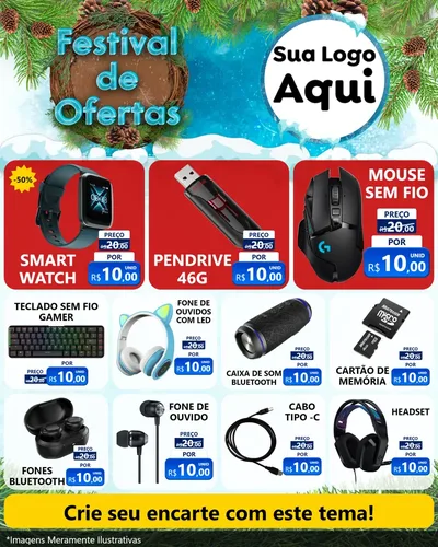 Modelo de Rede Social para Feed Instagram com o tema Festival de Ofertas - Inverno para Informática