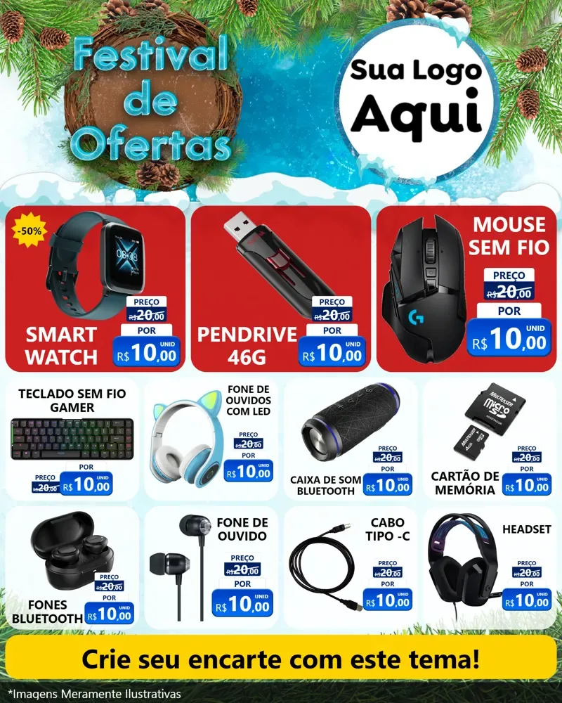 Modelo de Rede Social para Feed Instagram com o tema Festival de Ofertas - Inverno para Informática