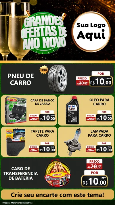 Modelo de TV para TV Vertical com o tema Grandes Ofertas de Ano Novo para Auto peças