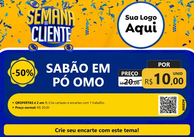 Modelo de Cartaz para Cartaz A4 Horizontal com o tema Semana do Cliente para Produtos de Limpeza