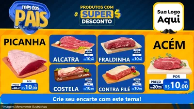 Modelo de TV para TV Horizontal com o tema Mês dos Pais para Açougue