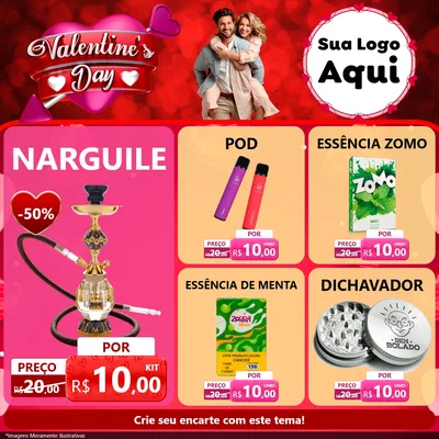 Modelo de Rede Social para Feed Facebook com o tema Valentine's Day para Tabacaria
