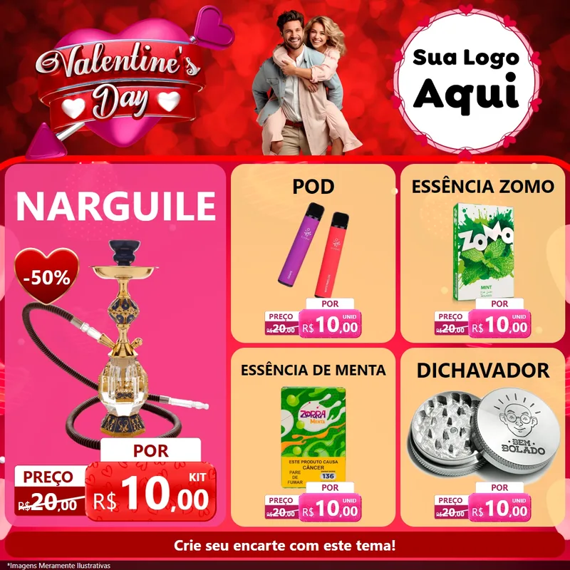 Modelo de Rede Social para Feed Facebook com o tema Valentine's Day para Tabacaria