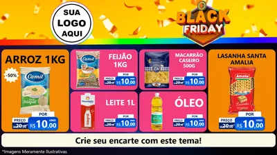 Modelo de TV para TV Horizontal com o tema Black Friday para Supermercado