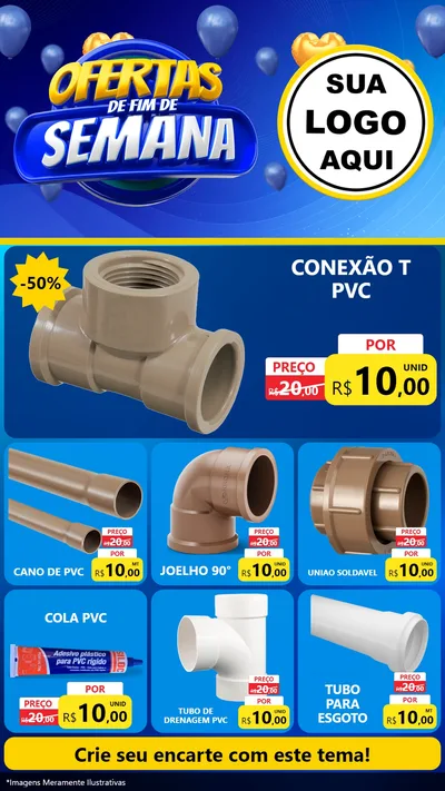 Modelo de Rede Social para Stories com o tema Ofertas de Fim de Semana para Tubos e conexões
