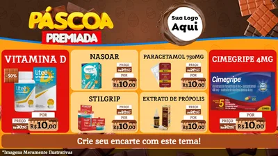Modelo de TV para TV Horizontal com o tema Páscoa Premiada para Farmácia