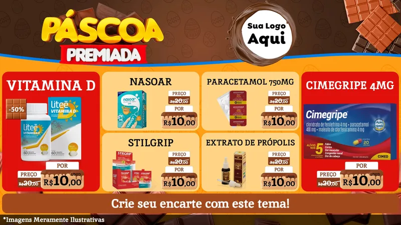 Modelo de TV para TV Horizontal com o tema Páscoa Premiada para Farmácia