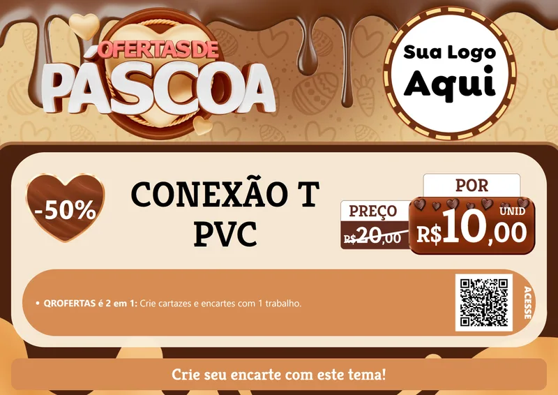 Modelo de Cartaz para Cartaz A4 Horizontal com o tema Ofertas de Páscoa para Tubos e conexões