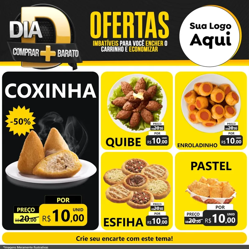 Modelo de Rede Social para Feed Facebook com o tema Dia D Mais Economia para Salgadaria