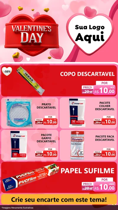 Modelo de TV para TV Vertical com o tema Valentine's Day para Embalagens