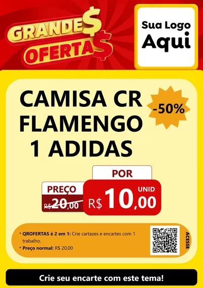 Modelo de Cartaz para Cartaz A4 Vertical com o tema Grandes Ofertas para Roupas e acessórios