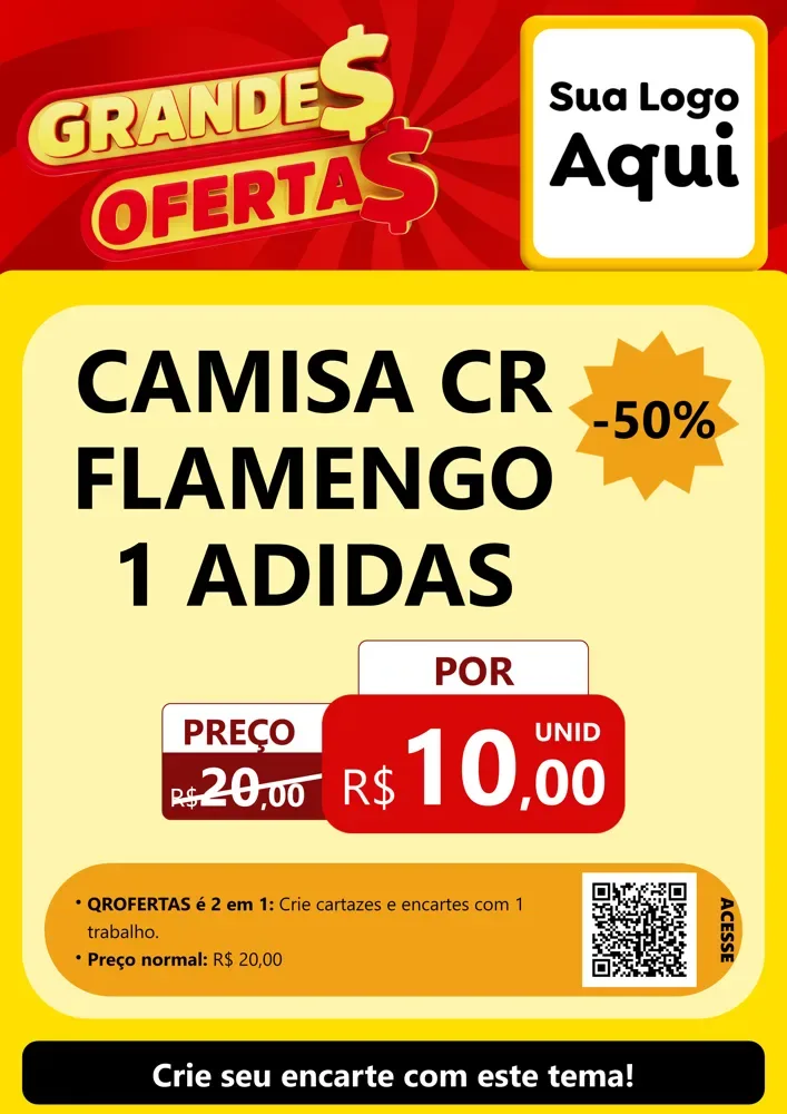 Modelo de Cartaz para Cartaz A4 Vertical com o tema Grandes Ofertas para Roupas e acessórios
