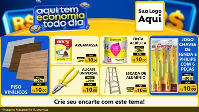 Modelo de TV para TV Horizontal com o tema Aqui Tem Economia Todo Dia para Material para Construção
