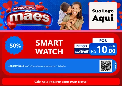 Modelo de Cartaz para Cartaz A4 Horizontal com o tema Promoção das Mães para Informática
