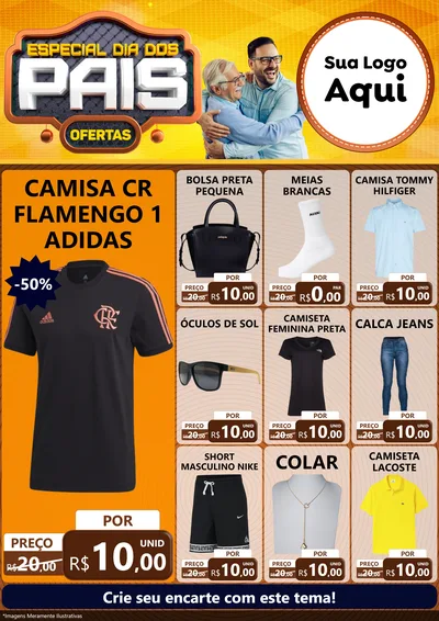 Modelo de Encarte para Encarte A4 Vertical com o tema Especial Dia dos Pais para Roupas e acessórios