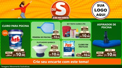 Modelo de TV para TV Horizontal com o tema Dia S - O Dia Mais Barato para Produtos para Piscina