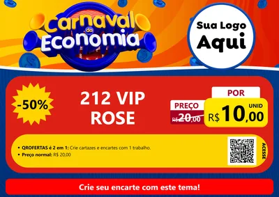 Modelo de Cartaz para Cartaz A4 Horizontal com o tema Carnaval da Economia para Perfumes
