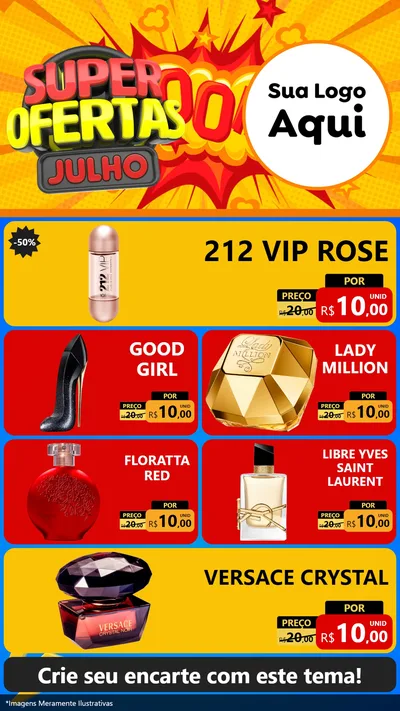 Modelo de TV para TV Vertical com o tema Super Ofertas Julho para Perfumes