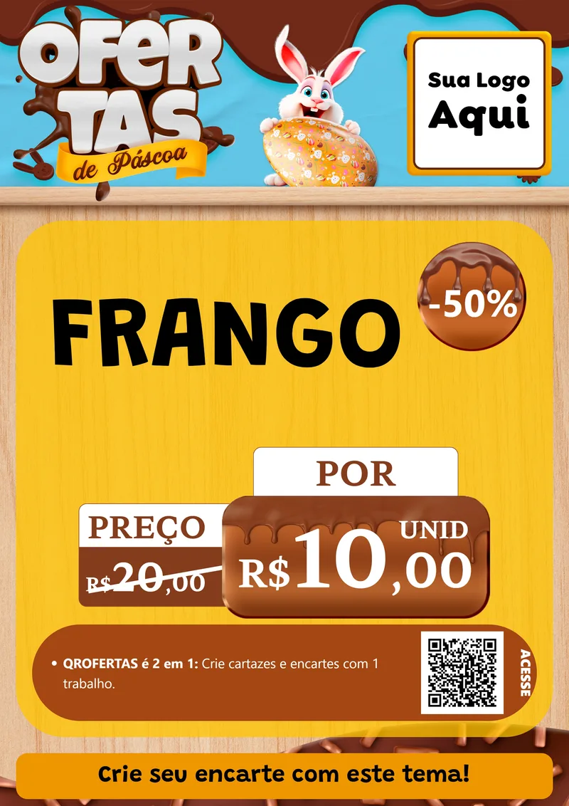 Modelo de Cartaz para Cartaz A4 Vertical com o tema Ofertas de Páscoa para Assados