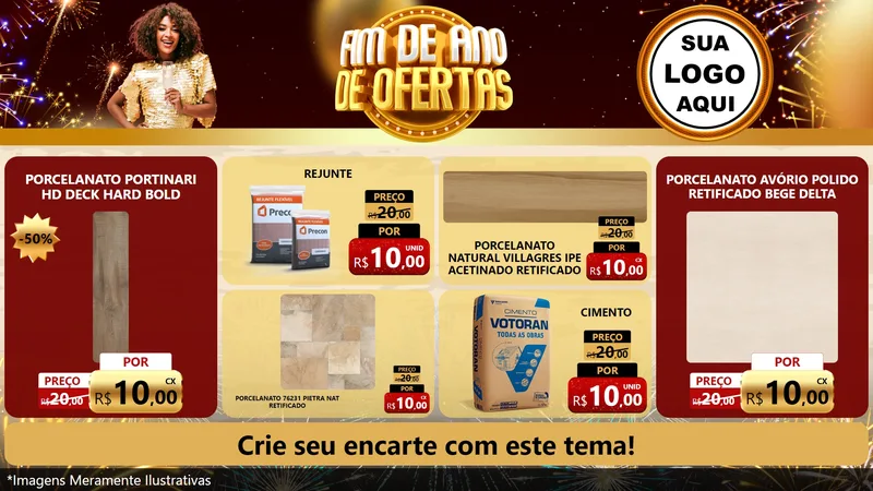 Modelo de TV para TV Horizontal com o tema Fim de Ano de Ofertas para Pisos e revestimentos