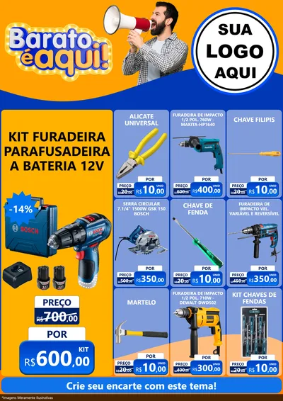Modelo de Encarte para Encarte A4 Vertical com o tema Barato é aqui para Maquinas e Ferramentas
