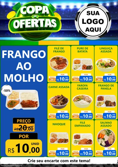 Modelo de Encarte para Encarte A4 Vertical com o tema Copa de Ofertas para Restaurante