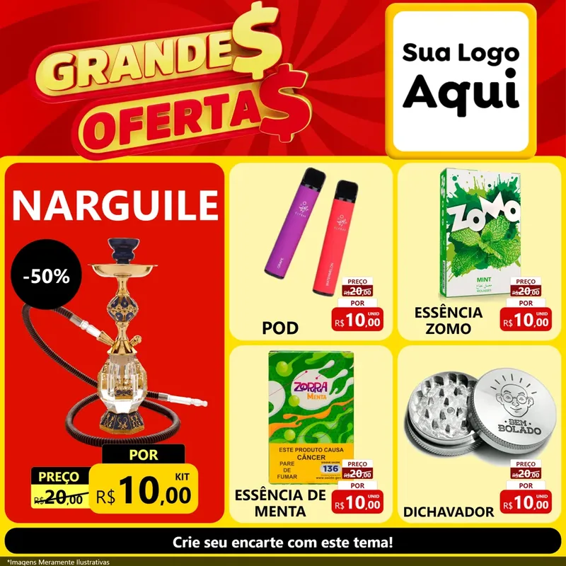 Modelo de Rede Social para Feed Facebook com o tema Grandes Ofertas para Tabacaria