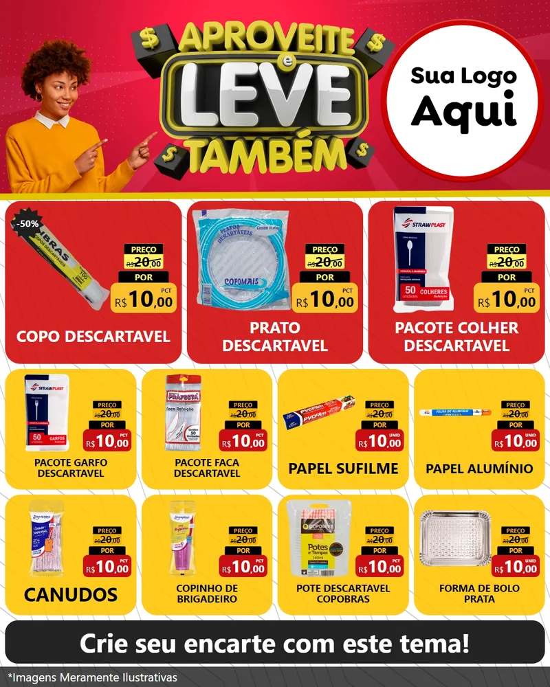 Modelo de Rede Social para Feed Instagram com o tema Aproveite e Leve Também para Embalagens