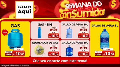 Modelo de TV para TV Horizontal com o tema Semana do Consumidor para Água e gás