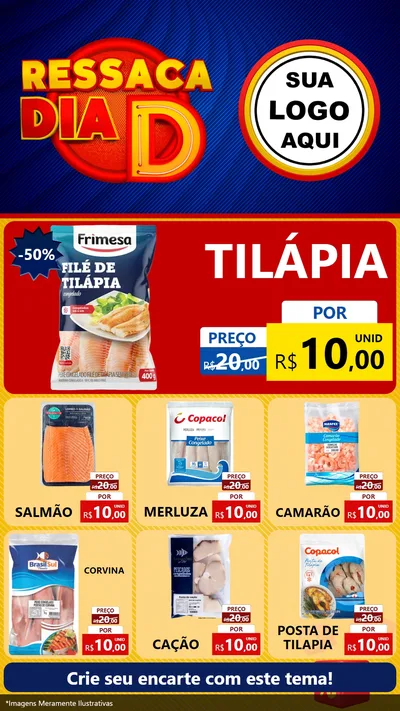 Modelo de Rede Social para Stories com o tema Ressaca Dia D para Peixaria