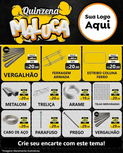 Modelo de Rede Social para Feed Instagram com o tema Quinzena Maluca para Ferragens