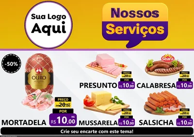 Modelo de Encarte para Encarte A4 Horizontal com o tema Nossos Serviços para Frios e Laticínios