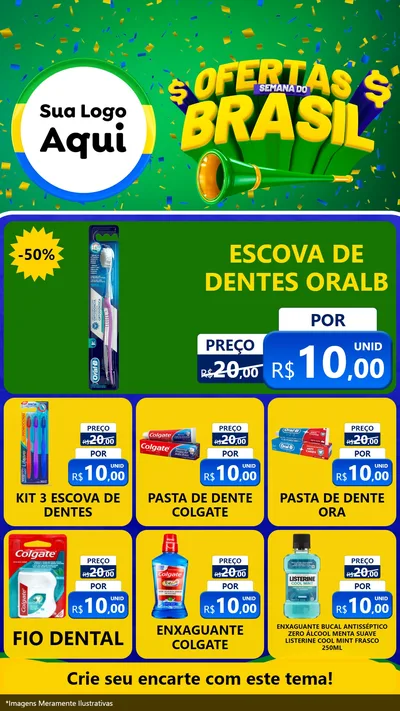 Modelo de Rede Social para Stories com o tema Ofertas Semana do Brasil para Higiene Pessoal