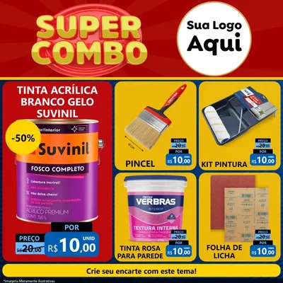 Modelo de Rede Social para Feed Facebook com o tema Super Combo para Tintas e Ferramentas