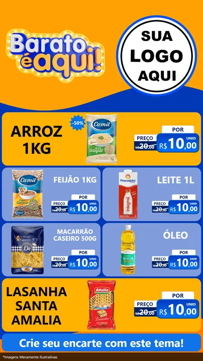 Modelo de TV para TV Vertical com o tema Barato é aqui para Supermercado