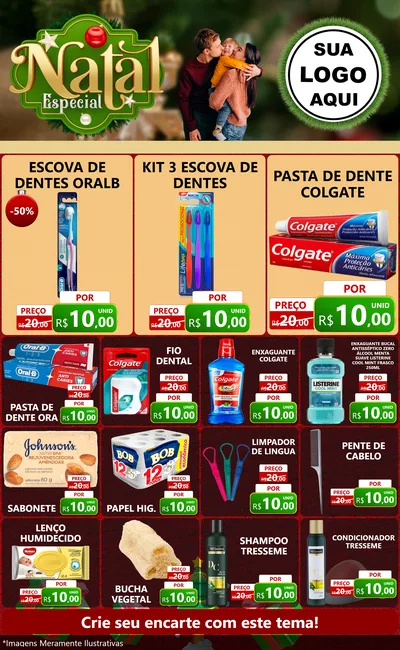 Modelo de Encarte para Encarte Grande com o tema Natal Especial para Higiene Pessoal