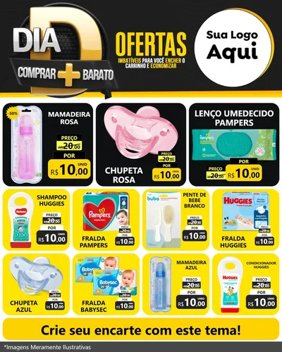Modelo de Rede Social para Feed Instagram com o tema Dia D Mais Economia para Bebês