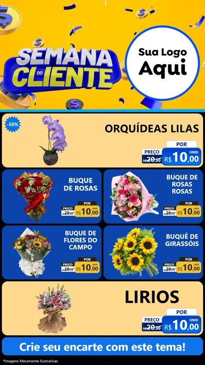 Modelo de TV para TV Vertical com o tema Semana do Cliente para Floricultura e jardim