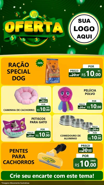 Modelo de TV para TV Vertical com o tema Oferta para Pet Shop