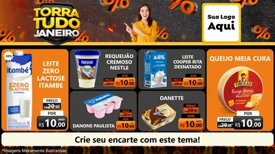 Modelo de TV para TV Horizontal com o tema Torra Tudo Janeiro para Frios e Laticínios