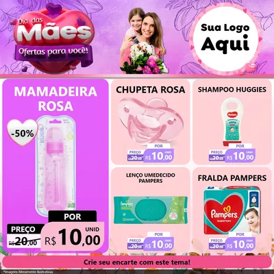 Modelo de Rede Social para Feed Facebook com o tema Dia das Mães Ofertas para Você! para Bebês