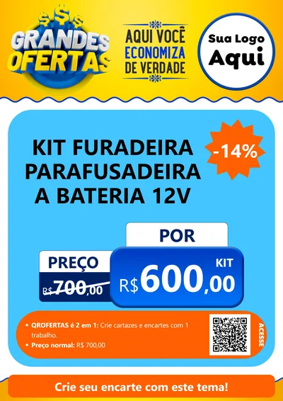 Modelo de Cartaz para Cartaz A4 Vertical com o tema Grandes Ofertas para Maquinas e Ferramentas