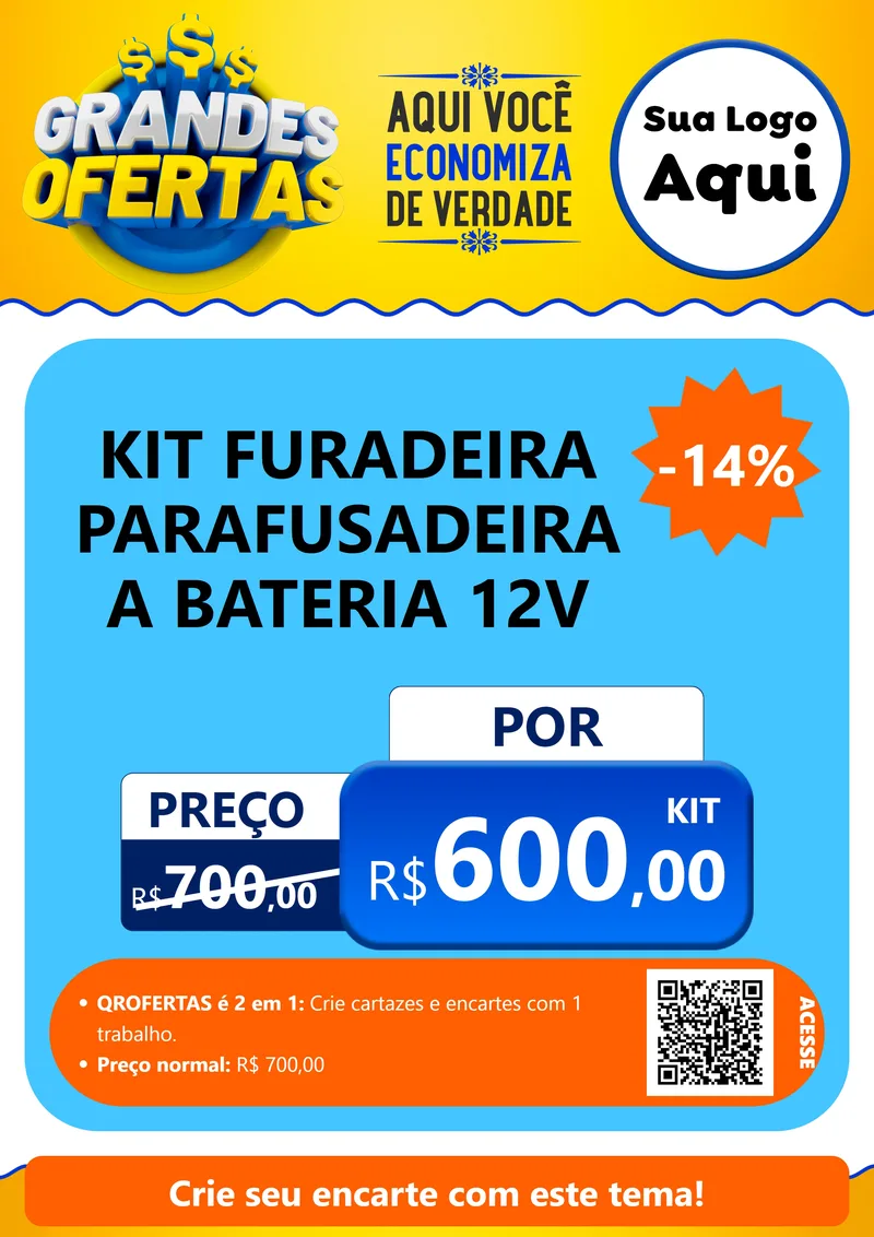 Modelo de Cartaz para Cartaz A4 Vertical com o tema Grandes Ofertas para Maquinas e Ferramentas
