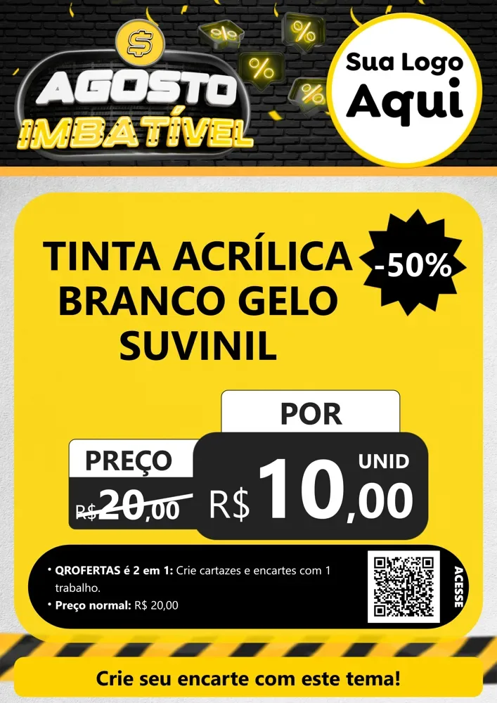 Modelo de Cartaz para Cartaz A4 Vertical com o tema Agosto Imbatível para Tintas e Ferramentas