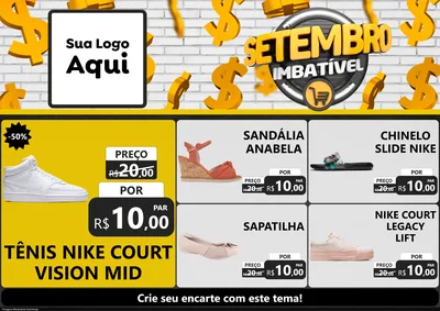 Modelo de Encarte para Encarte A4 Horizontal com o tema Setembro Imbatível para Calçados